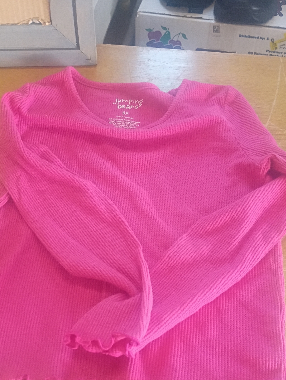 jumping beans Hot Pink Ribbed Long Sleeve Top
